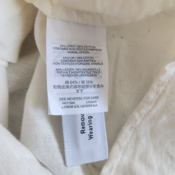 J. Crew linen/cotton blend shirt size 0P. Nwot - Picture 6 of 6